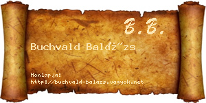 Buchvald Balázs névjegykártya